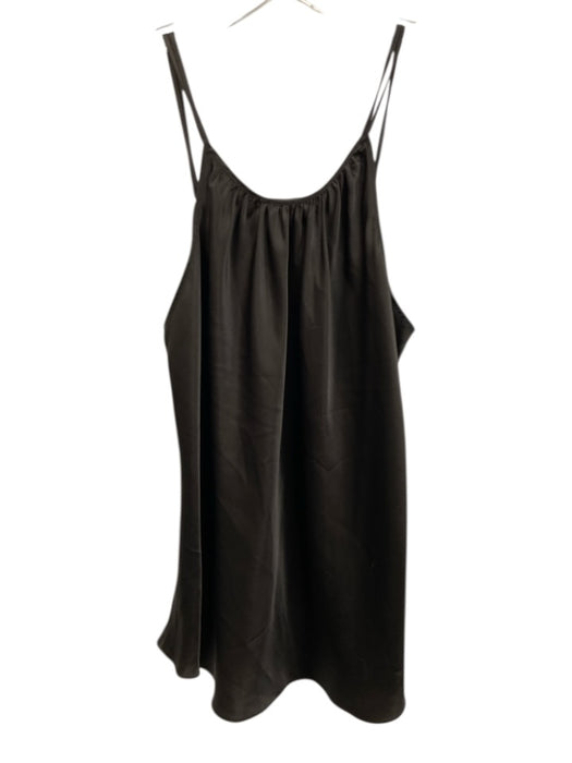 Beautiful People Size S Dark Gray Silk Gathered Neckline Button Detail Top Dark Gray / S