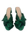 Loeffler Randall Shoe Size 8.5 Emerald Green Leather Pleated Metallic Sandals Emerald Green / 8.5