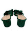 Loeffler Randall Shoe Size 8.5 Emerald Green Leather Pleated Metallic Sandals Emerald Green / 8.5