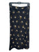 Veronica Beard Size 4 Black, Blue & Yellow Silk Blend Elastic Waist Floral Skirt Black, Blue & Yellow / 4