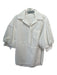 Silvia Tcherassi Size XS White Cotton Collared Button Up Textured Top White / XS