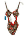 Mara Hoffman Size M Orange & Green Nylon Blend Floral Spaghetti Strap Swimsuit Orange & Green / M