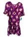 Marie Oliver Size S Purple Orange & White Linen & Silk Printed Knee length Dress Purple Orange & White / S