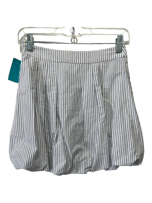 Jonathan Simkhai Size XS Gray & White Cotton Striped Bubble Hem Mini Skirt Gray & White / XS