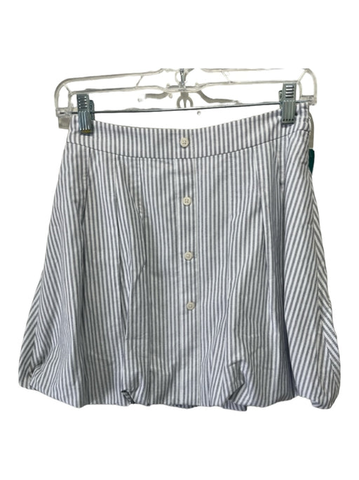 Jonathan Simkhai Size XS Gray & White Cotton Striped Bubble Hem Mini Skirt Gray & White / XS