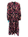 Olivia James the Label Size XS Black Pink Beige Cotton Floral & Birds Maxi Dress Black Pink Beige / XS