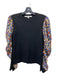 Veronica Beard Size S Black, Blue, Yellow Wool Fabric Block Long Sleeve Top Black, Blue, Yellow / S