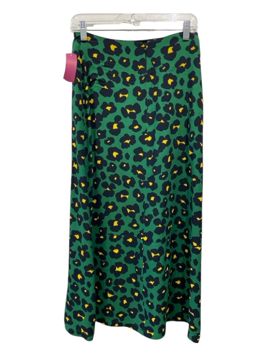 La Double J Size XS Green, Yellow, Navy Blue Silk Midi Floral Skirt Green, Yellow, Navy Blue / XS