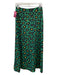 La Double J Size XS Green, Yellow, Navy Blue Silk Midi Floral Skirt Green, Yellow, Navy Blue / XS