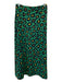 La Double J Size XS Green, Yellow, Navy Blue Silk Midi Floral Skirt Green, Yellow, Navy Blue / XS