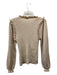 Ulla Johnson Size P Beige Alpaca & Silk Ruffle Neck Long Balloon Sleeve Sweater Beige / P