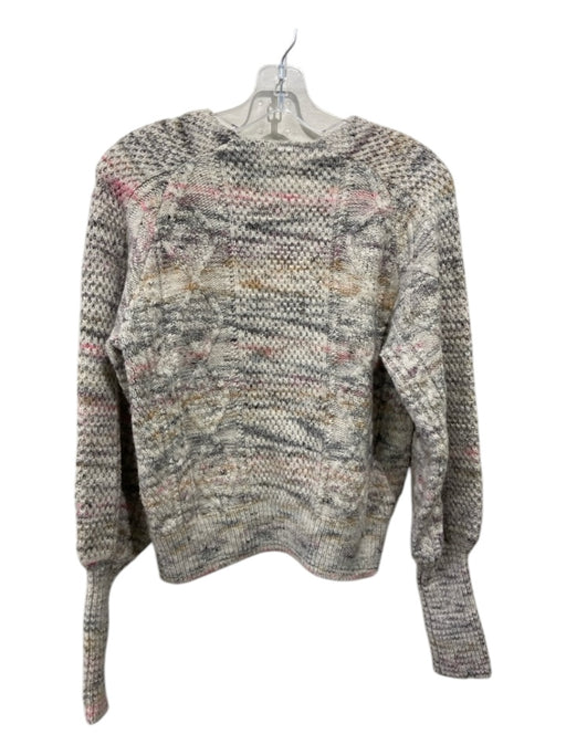 Veronica Beard Size XS Gray Print Acrylic & Wool Funnel Neck Heathered Sweater Gray Print / XS