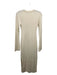 AYR Size S Cream Nylon & Merino Wool Ribbed Long Sleeve Side Slit Maxi Dress Cream / S