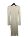 AYR Size S Cream Nylon & Merino Wool Ribbed Long Sleeve Side Slit Maxi Dress Cream / S