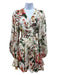 Zimmermann Size S / 1 Cream, Red, Green Linen Floral Wrap Knee length Dress Cream, Red, Green / S / 1
