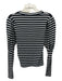 Veronica Beard Jeans Size S Black & White Cotton Blend Ribbed Knit Stripe Top Black & White / S