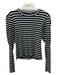 Veronica Beard Jeans Size S Black & White Cotton Blend Ribbed Knit Stripe Top Black & White / S