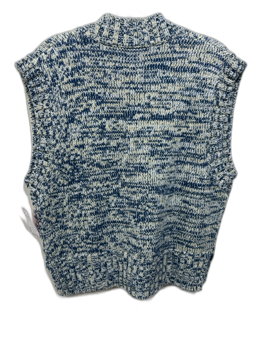 Munthe Size 32 Blue, Yellow, White Wool Blend Sleeveless Knit V Neck Sweater Blue, Yellow, White / 32