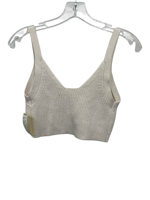 Jonathan Simkhai Size Small Cream White Wool Blend Sleeveless Cable Knit Top Cream White / Small
