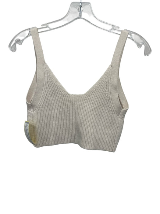 Jonathan Simkhai Size Small Cream White Wool Blend Sleeveless Cable Knit Top Cream White / Small