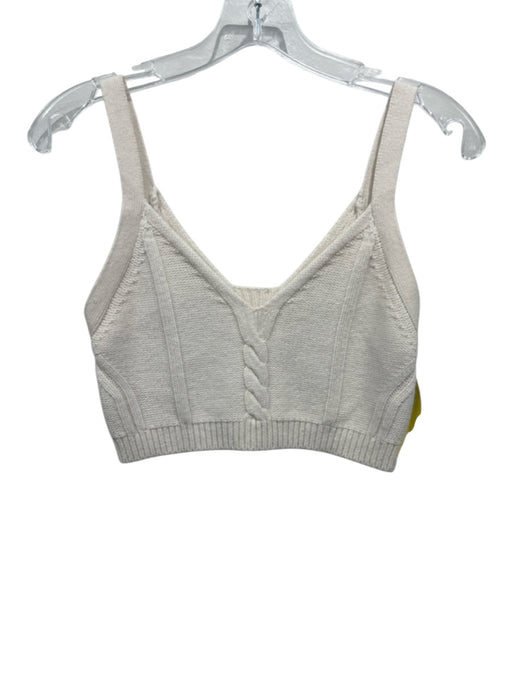 Jonathan Simkhai Size Small Cream White Wool Blend Sleeveless Cable Knit Top Cream White / Small
