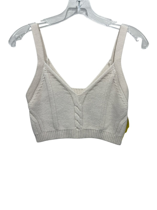 Jonathan Simkhai Size Small Cream White Wool Blend Sleeveless Cable Knit Top Cream White / Small