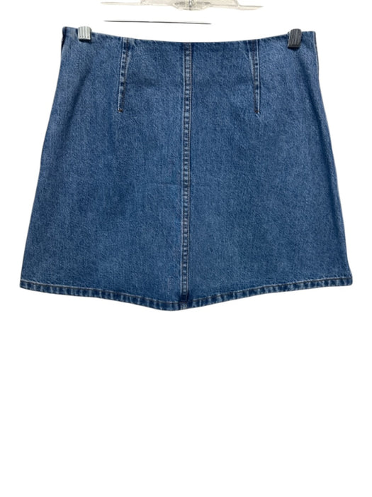Tanya Taylor Size 2 Medium Wash Cotton Pockets Side Zip Knee Length Skirt Medium Wash / 2