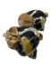 Tory Burch Black, White, Gold Enamel Shell Faux Stones Clip On Earrings Black, White, Gold