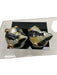 Tory Burch Black, White, Gold Enamel Shell Faux Stones Clip On Earrings Black, White, Gold