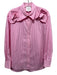 AKNVAS Size XS Pink & White Cotton Long Sleeve Rosette Stripe Blouse Top Pink & White / XS