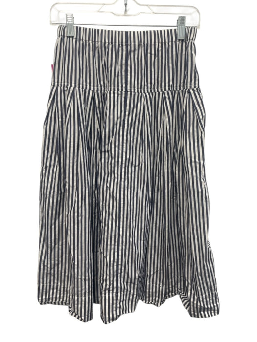Alex Mill Size S Blue & White Cotton Elastic Waist Stripe Midi Skirt Blue & White / S