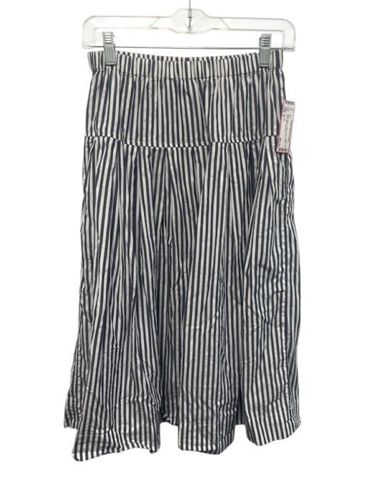 Alex Mill Size S Blue & White Cotton Elastic Waist Stripe Midi Skirt Blue & White / S