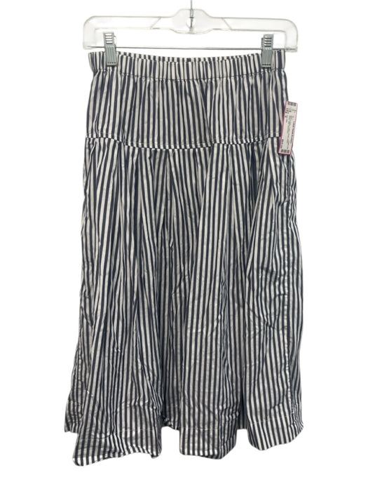 Alex Mill Size S Blue & White Cotton Elastic Waist Stripe Midi Skirt Blue & White / S