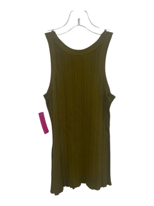 Toteme Size XS Pea Green Viscose & Polyamide Sleeveless Rib Knit Tank Top Pea Green / XS