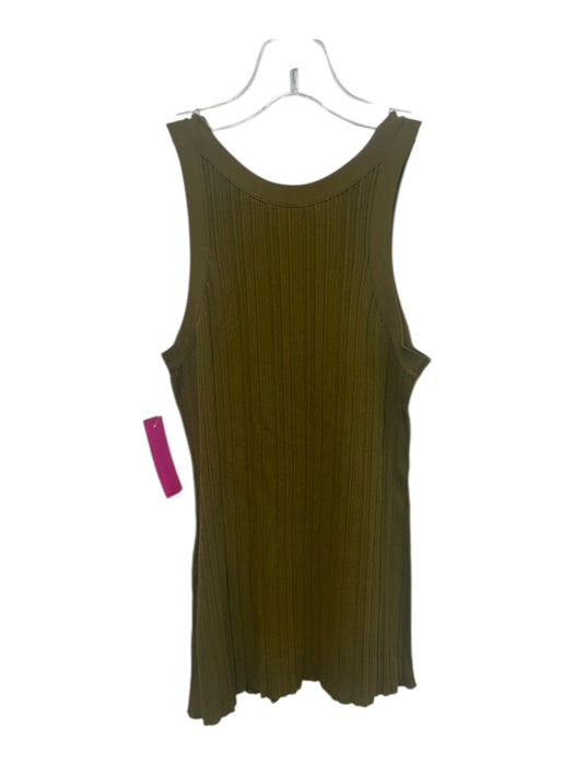 Toteme Size XS Pea Green Viscose & Polyamide Sleeveless Rib Knit Tank Top Pea Green / XS