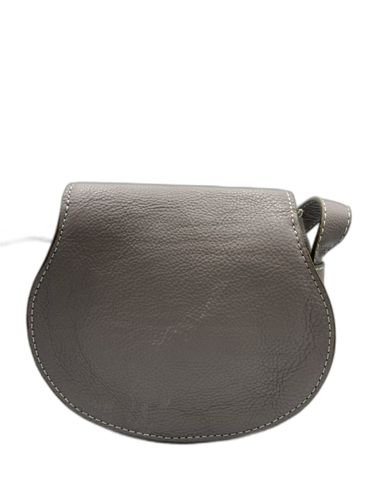 Chloe Gray Pebble Leather Gold hardware Saddle Bag Mini Marcie Bag Gray / S