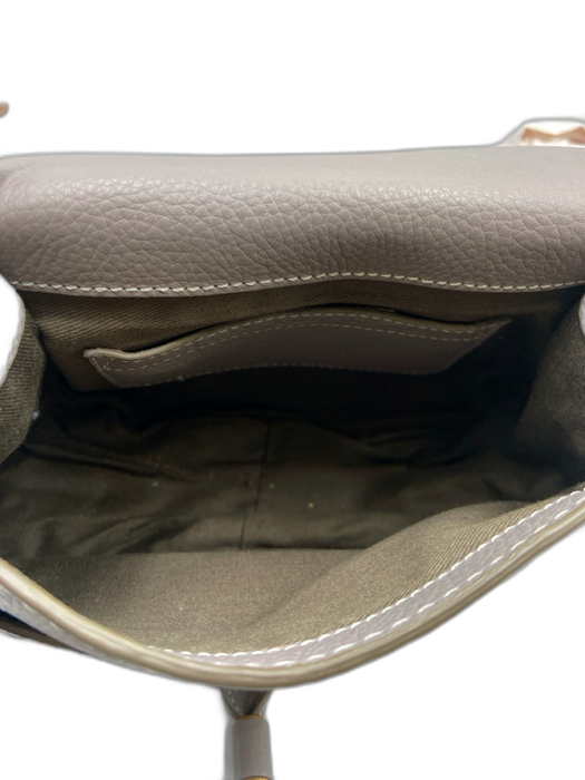 Chloe Gray Pebble Leather Gold hardware Saddle Bag Mini Marcie Bag Gray / S