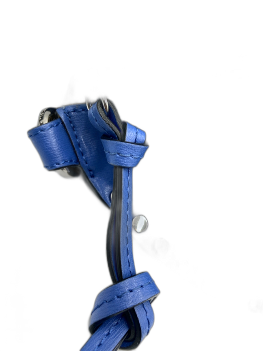 Isabel Marant Blue Leather Zip Top Studded Crescent Shoulder Bag Blue / XS
