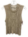 Marie Oliver Size S Beige & Gold Cotton Blend Coated Chunky Knit Sleeveless Top Beige & Gold / S
