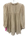 sessun Size S Beige, Gold, Brown Viscose Blend Stripe Long Sleeve Top Beige, Gold, Brown / S
