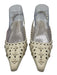 Larroude Shoe Size 8.5 Cream Leather Laser Cut Kitten Heel Flowers Pumps Cream / 8.5