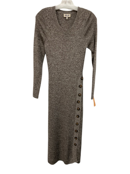 Baum und Pferdgarten Size S Brown & Cream White Viscose Blend Heathered Dress Brown & Cream White / S