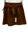 Tanya Taylor Size 2 Tan Brown PU Leather Paneled Side Zip Belted Mini Skirt Tan Brown / 2