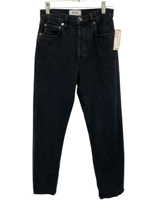 Agolde Size 25 Charcoal Black Cotton Denim High Waist Button Fly Slim Jeans Charcoal Black / 25