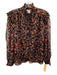 Misa Size XS Black, Red & Pink Polyester Blend Metallic Thread Floral Top Black, Red & Pink / XS