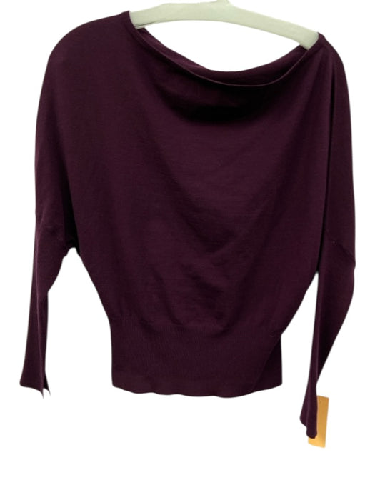 Simkhai Size XS Purple Wool Blend Knit Asymmetric Boat Neck Ribbed Hem Sweater Purple / XS