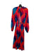 Rhode Size M Red, Blue, Purple Viscose High Neck abstract shapes Midi Dress Red, Blue, Purple / M