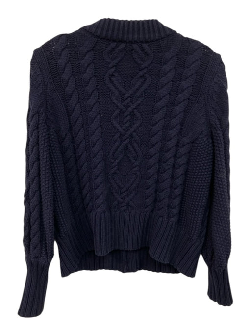 Tuckernuck Size S Navy Blue Cotton Blend Cable Knit Ribbed Hem Cardigan Sweater Navy Blue / S