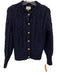 Tuckernuck Size S Navy Blue Cotton Blend Cable Knit Ribbed Hem Cardigan Sweater Navy Blue / S