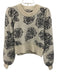 Baum und Pferdgarten Size XS Cream White & Black Wool Blend Floral Motif Sweater Cream White & Black / XS